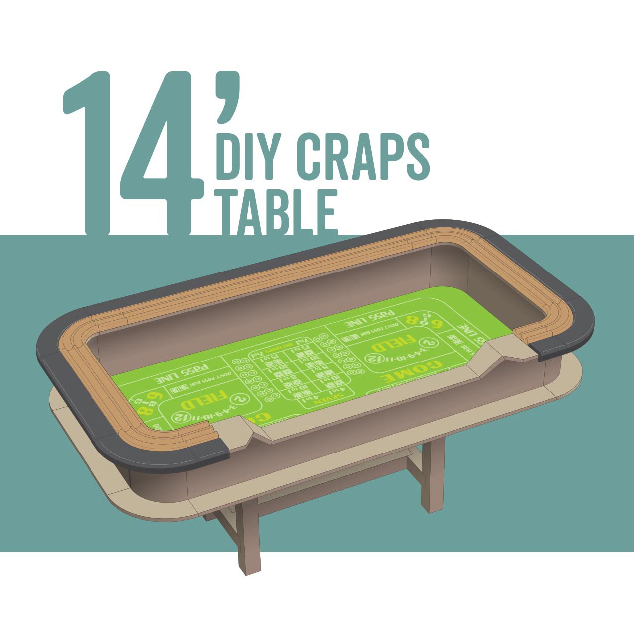 DIY 14' Craps Table Plans